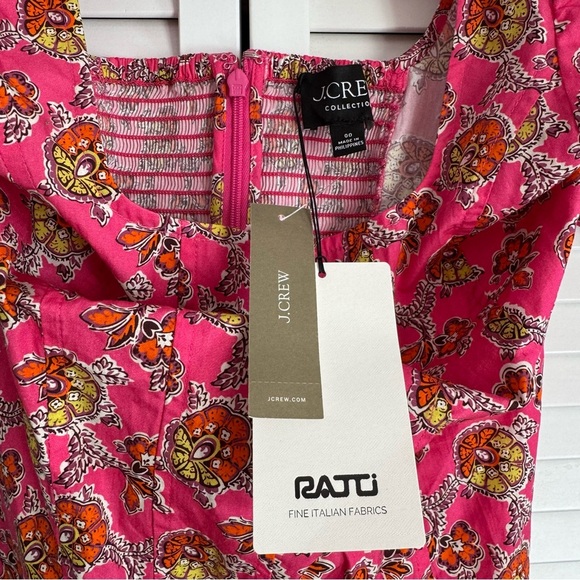 J. Crew Puff-Sleeve Square-neck Top in Ratti Pink Blooms Print Size 00 - Picture 11 of 12